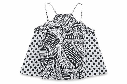 Boohoo Womens Multicoloured Geometric  Basic Blouse Size 10