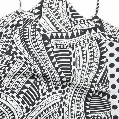 Boohoo Womens Multicoloured Geometric  Basic Blouse Size 10