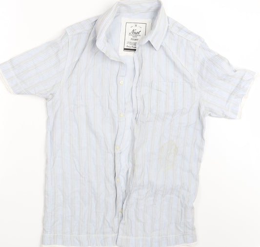 NEXT Mens Blue Striped   Button-Up Size M