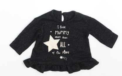 Additional front view of George girls’ grey jumper, size 3-6, months