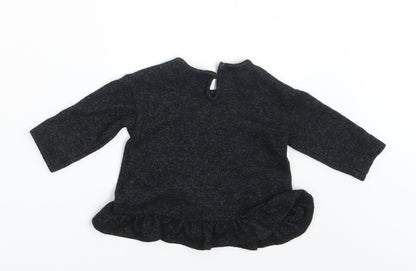 Back view of George girls’ grey jumper, size 3-6, months