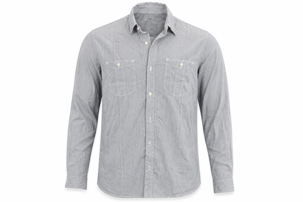 NEXT Mens Grey Striped   Button-Up Size L