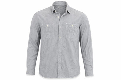 Next Mens Grey Striped   Button-Up Size L