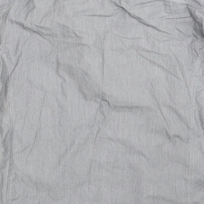 Next Mens Grey Striped   Button-Up Size L