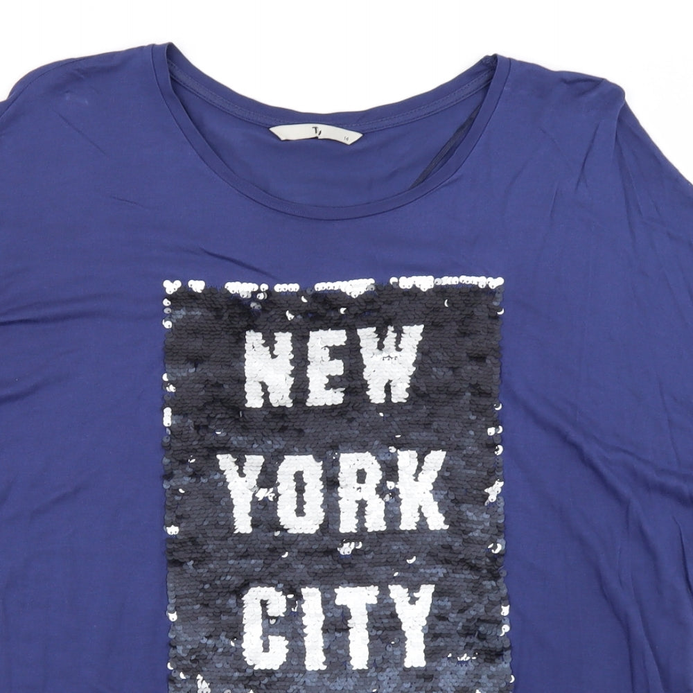 TU Womens Blue   Basic T-Shirt Size 14