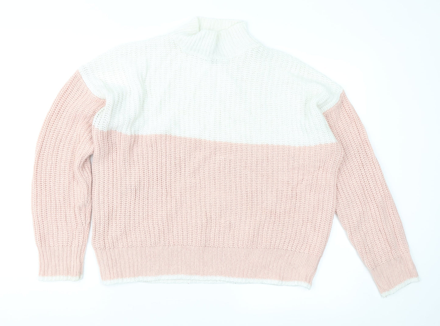 New Look Womens Pink Geometric  Pullover Jumper Size S