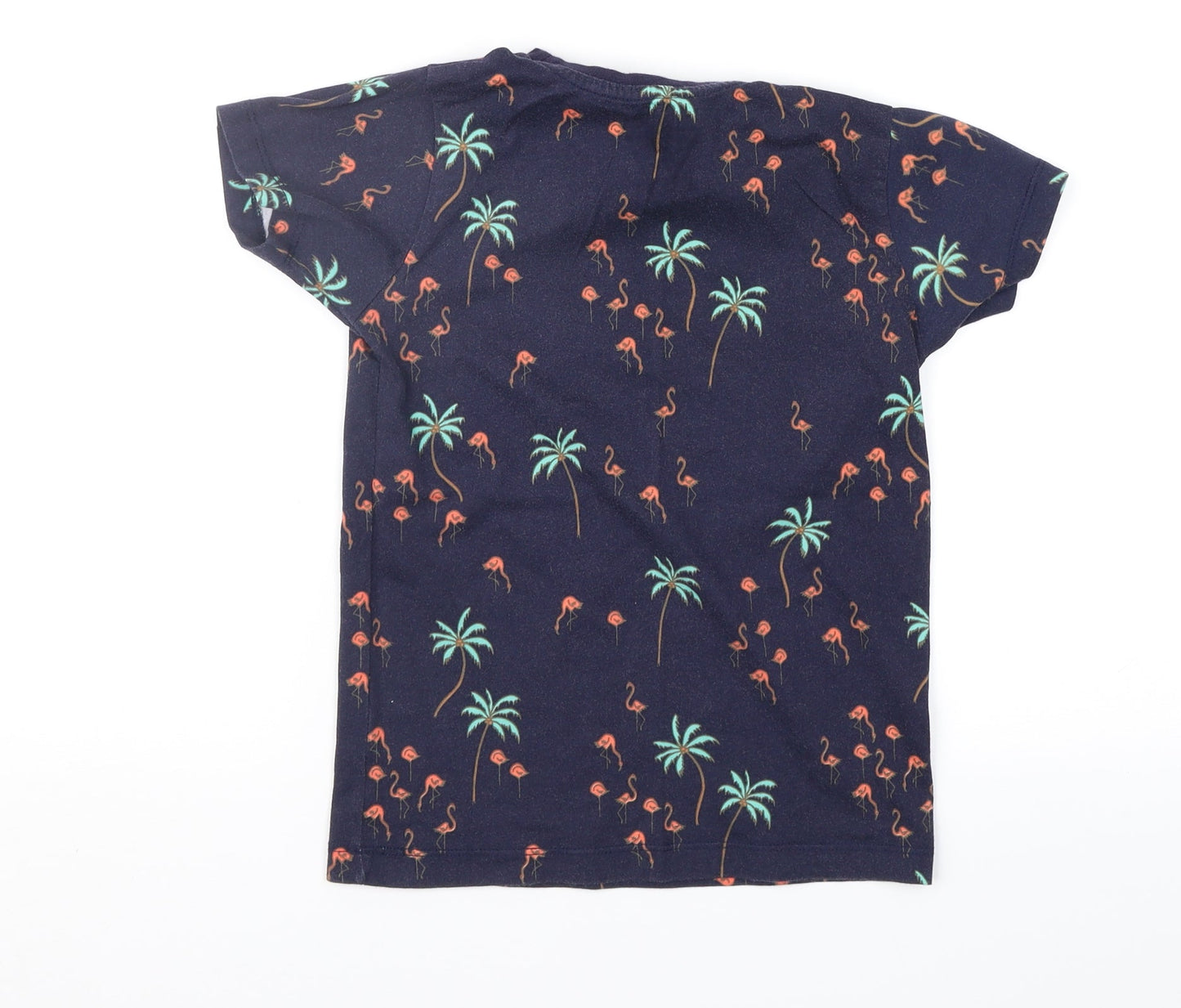 Matalan Girls Blue Geometric  Basic T-Shirt Size 7 Years