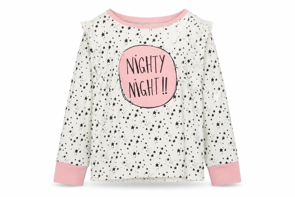 Asda George Girls White Solid  Top Pyjama Top Size 2-3 Years