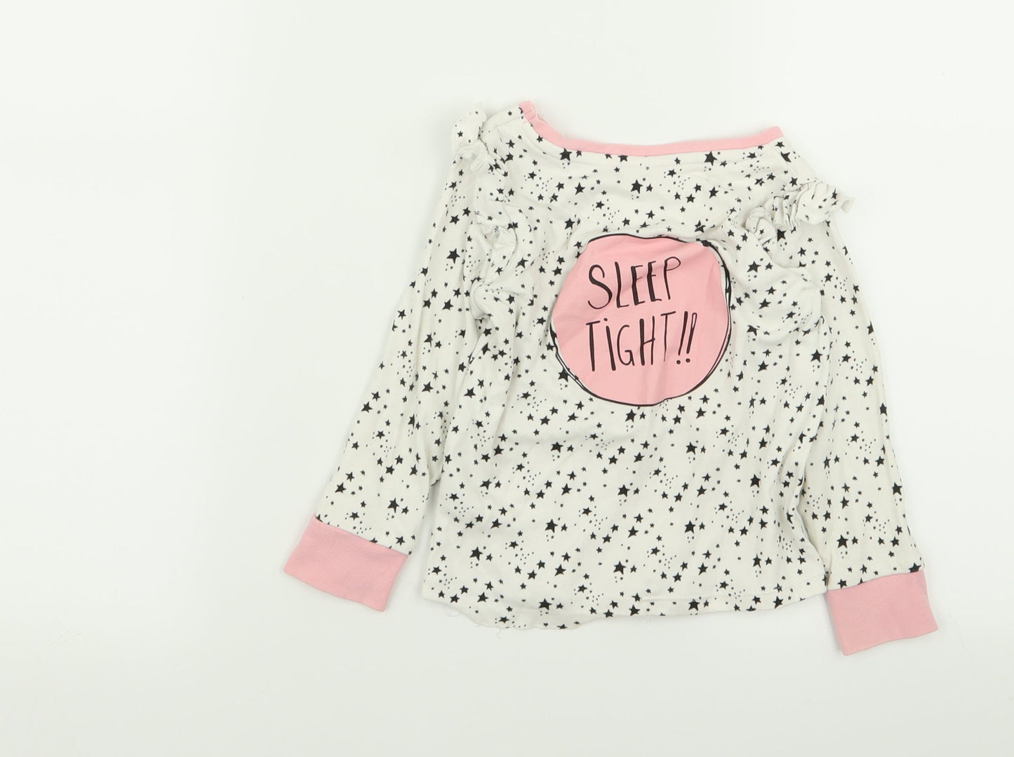 Asda George Girls White Solid  Top Pyjama Top Size 2-3 Years