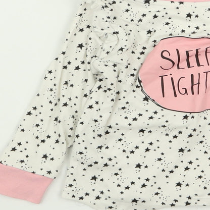 Asda George Girls White Solid  Top Pyjama Top Size 2-3 Years