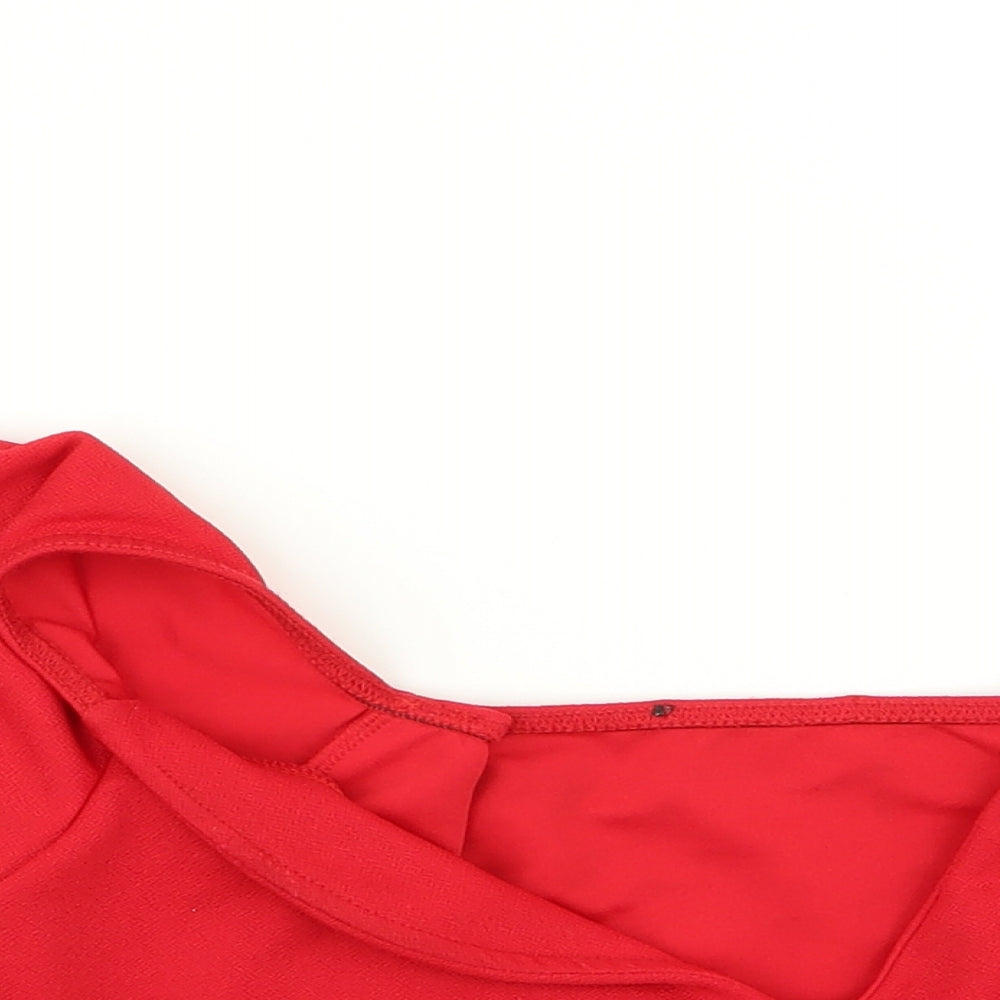 PLT Womens Red   Basic Blouse Size 10  - crop top