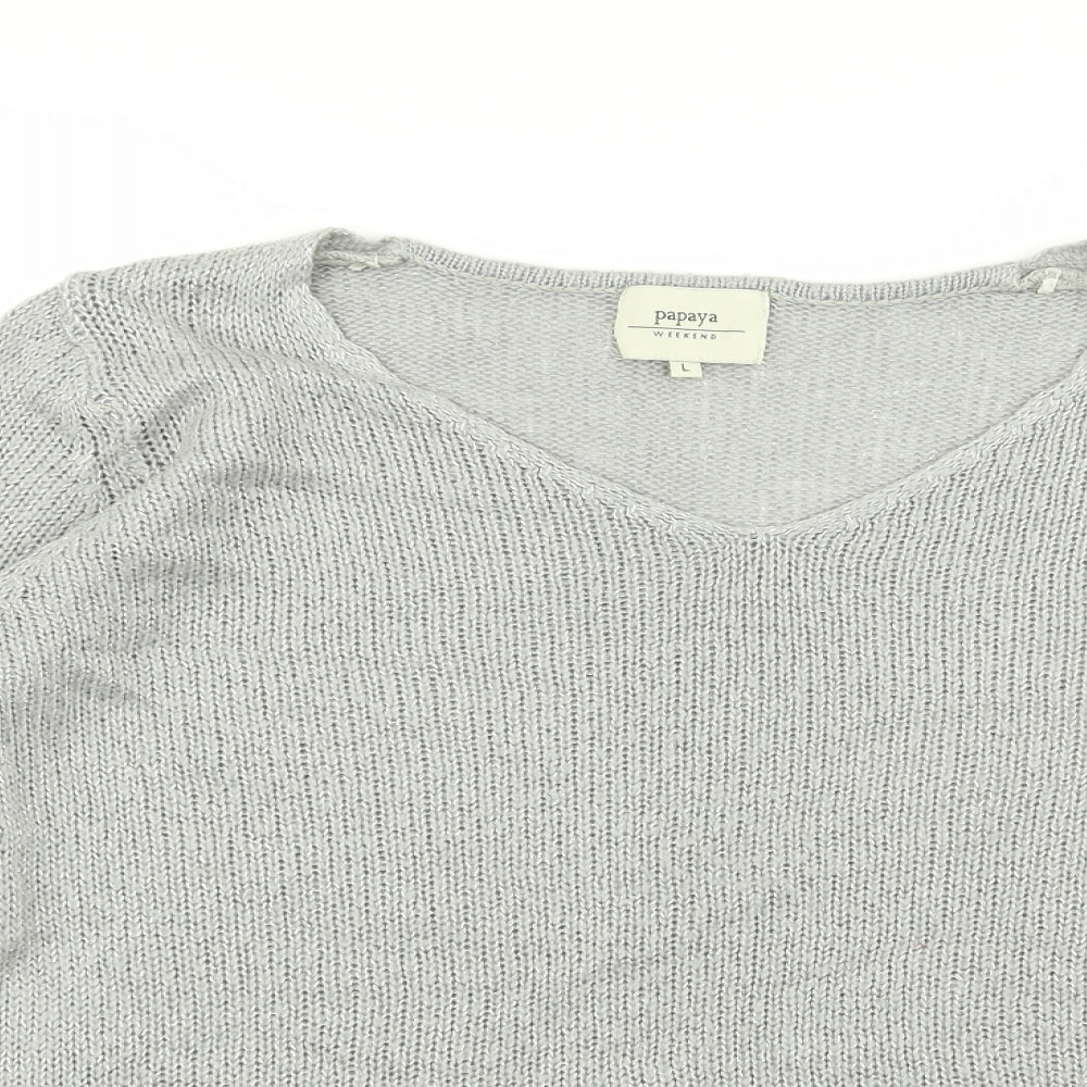 Papaya Womens Grey   Pullover Jumper Size L