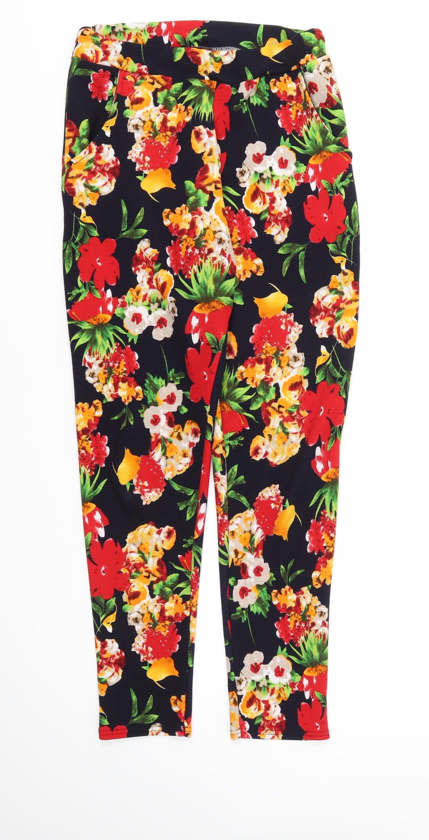 MISSI Womens Multicoloured Floral  Trousers  Size 10 L29 in - Stretch waistband