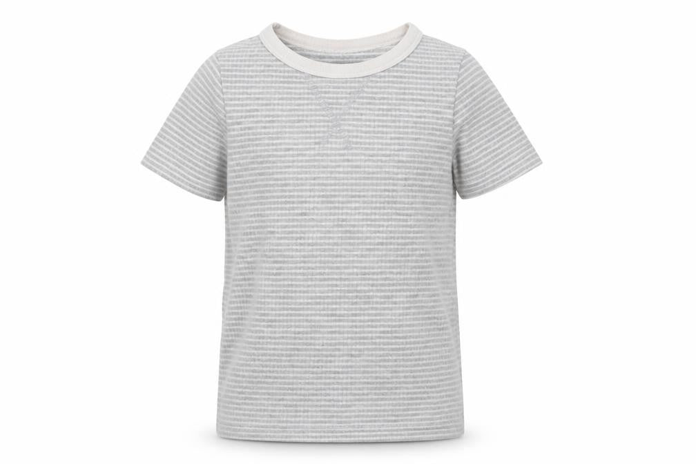F&F Boys Grey Striped  Basic T-Shirt Size 5-6 Years