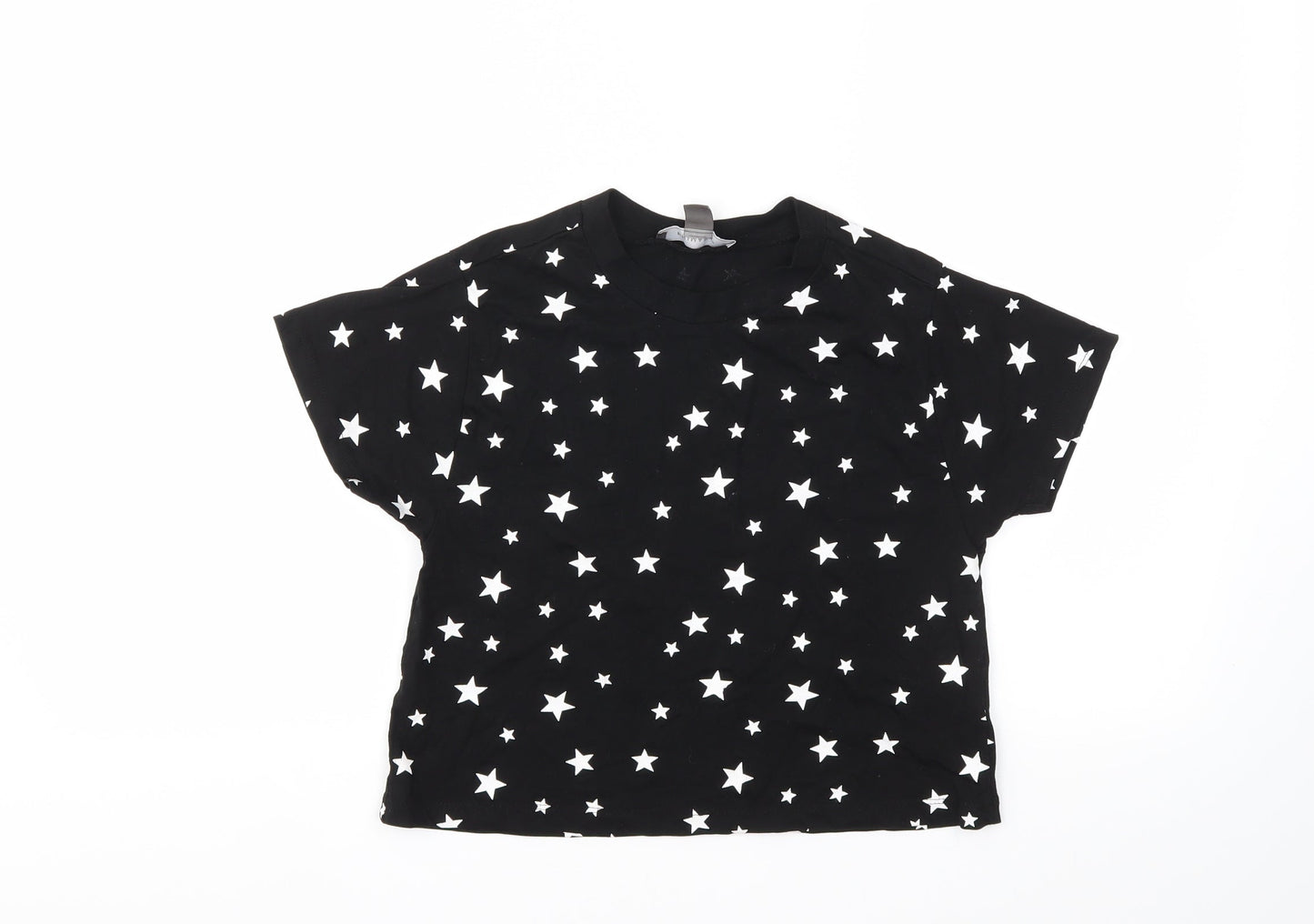 Primark Girls Black Argyle/Diamond  Basic T-Shirt Size 2XS