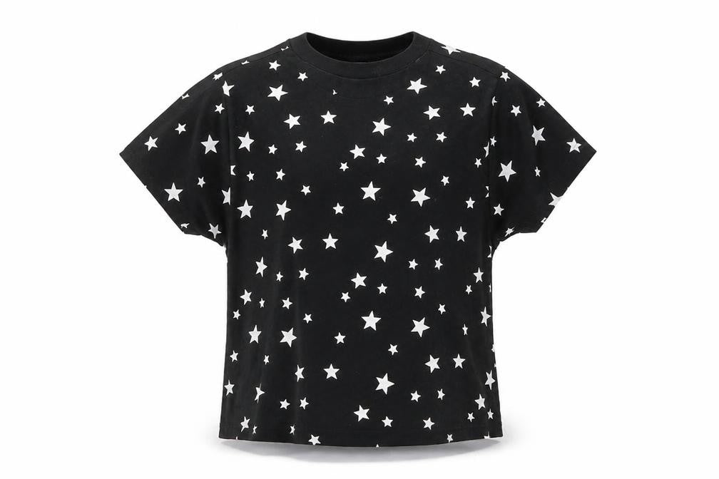 Primark Girls Black Argyle/Diamond  Basic T-Shirt Size 2XS