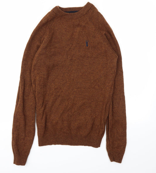 NEXT Mens Brown Houndstooth  Pullover Sweatshirt Size XS