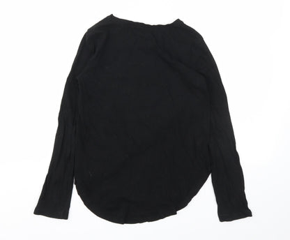 Back view of Gap girls’ black animal print basic t-shirt, size M