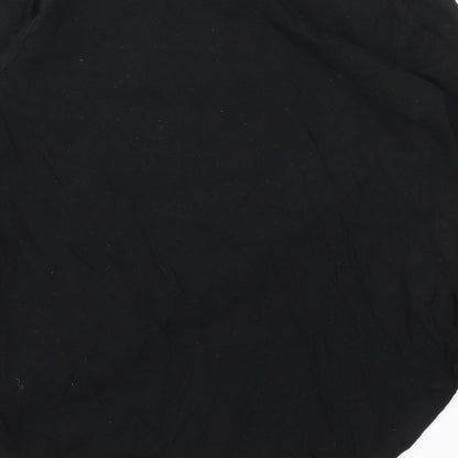 Brand and care label for Gap girls’ black animal print basic t-shirt, size M