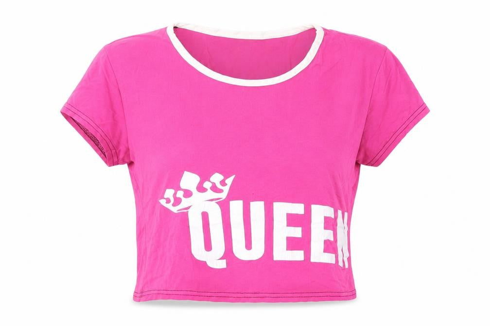 Queen Girls Pink   Basic T-Shirt Size M