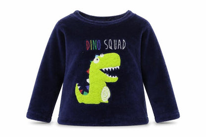 Front view of Chill Out girls’ blue animal print basic t-shirt, size 2-3, years