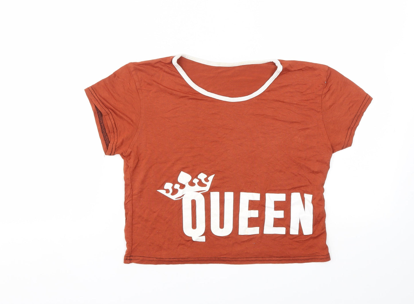 Queen Womens Brown   Basic T-Shirt Size M