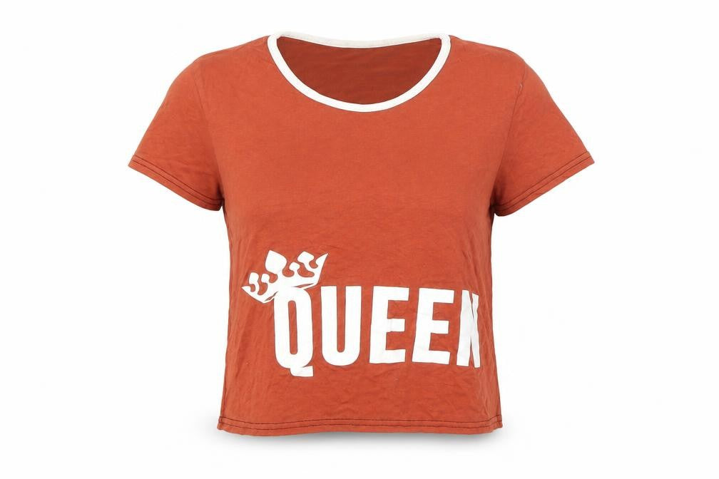Queen Womens Brown   Basic T-Shirt Size M