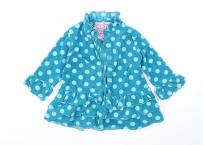 Additional front view of Weatherproof girls’ blue polka dot basic jacket jacket, size 18, months