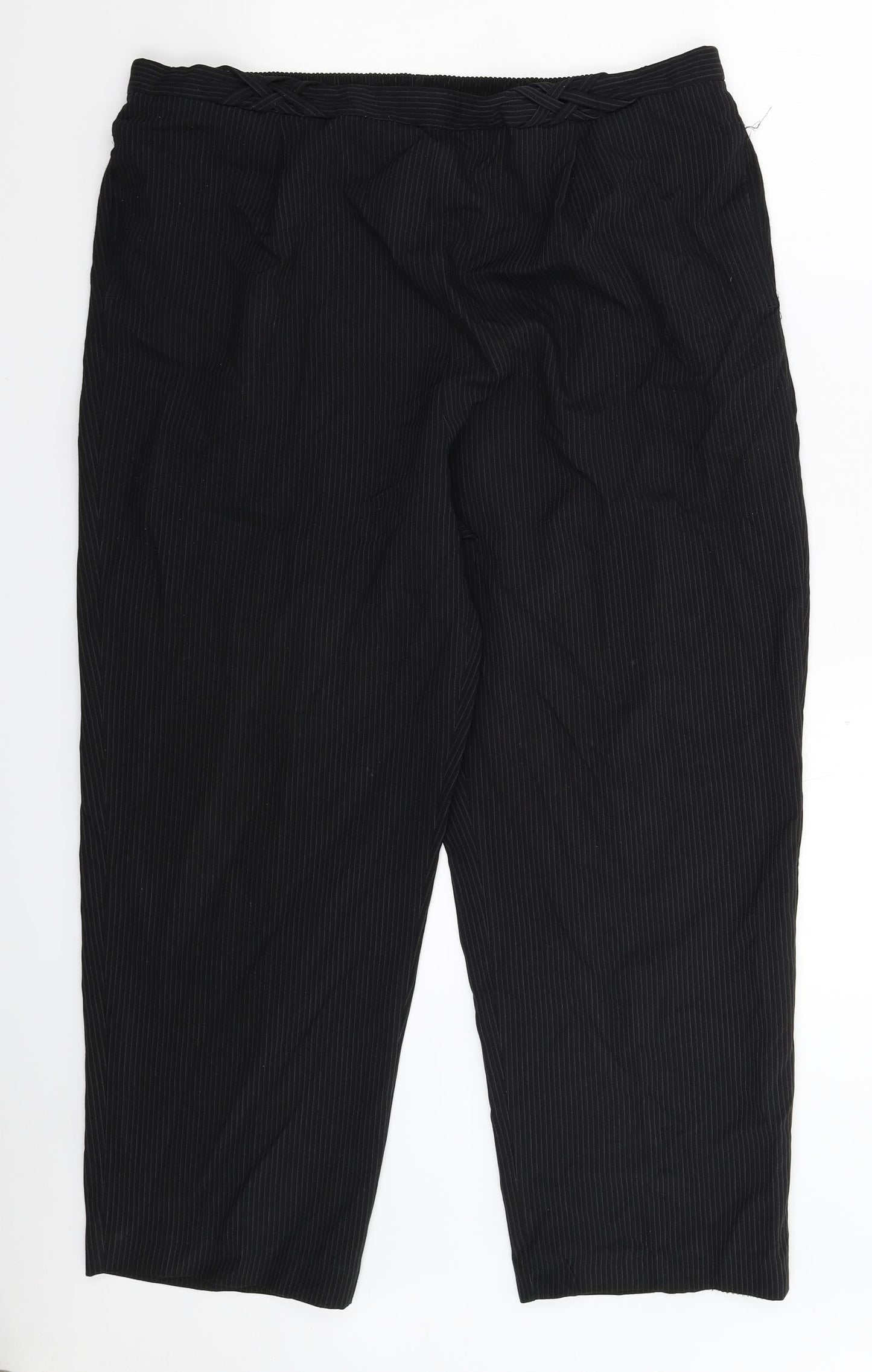 BM Womens Black Striped  Dress Pants Trousers Size 20 L28 in