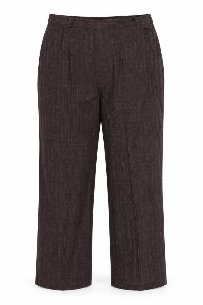 Bonmarché Womens Grey Check Trousers Size 16 L29 in