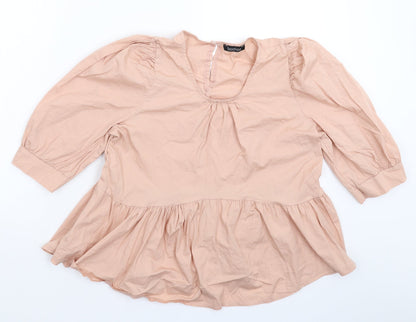 Boohoo Womens Beige   Basic Blouse Size 12