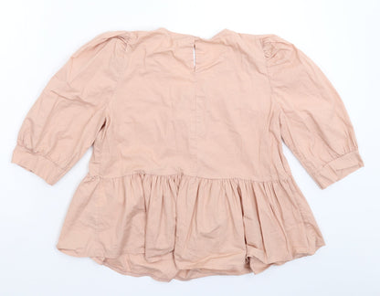 Boohoo Womens Beige   Basic Blouse Size 12