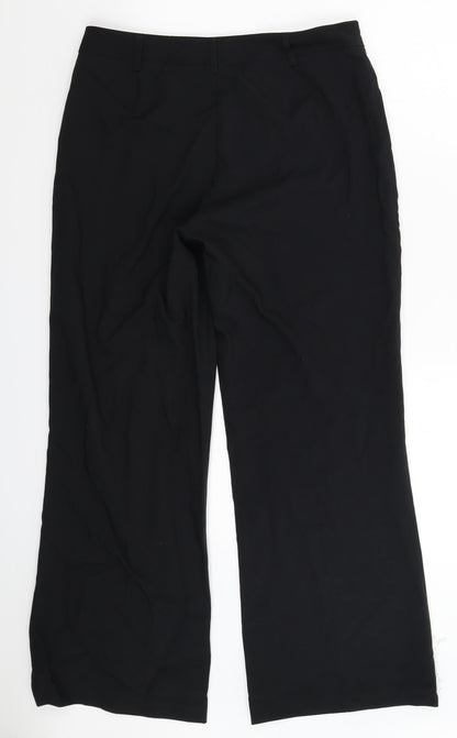 Back view of E-vie women’s black trousers, size UK 12, 30-inch leg