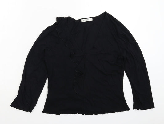 George Womens Black   Basic T-Shirt Size 14