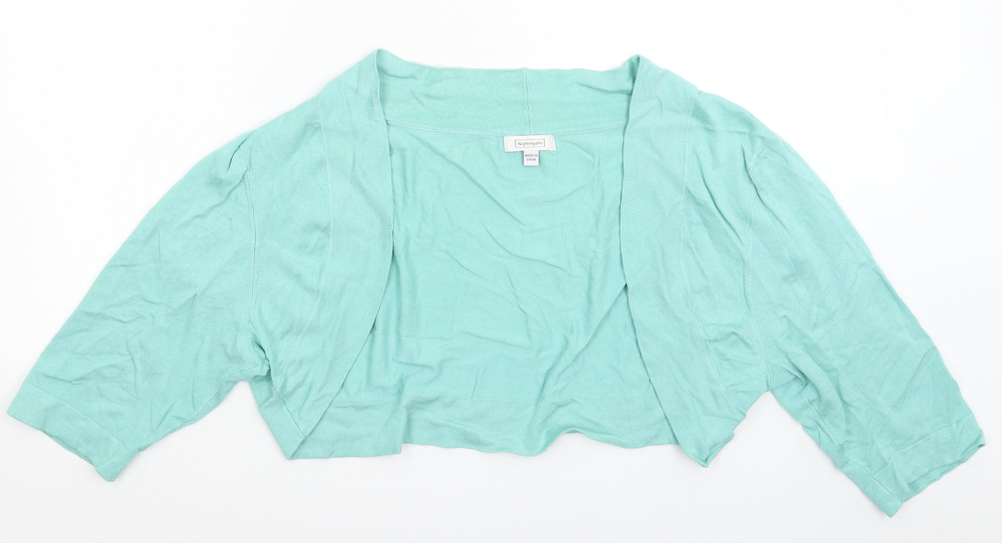 Nightingales Womens Green  Knit Cardigan Jumper Size 26