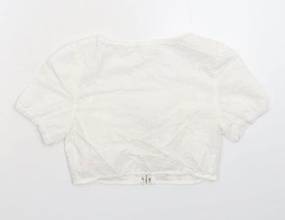 Boohoo Womens White   Basic T-Shirt Size 8