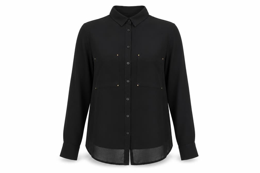 Papaya Womens Black   Basic Button-Up Size 10