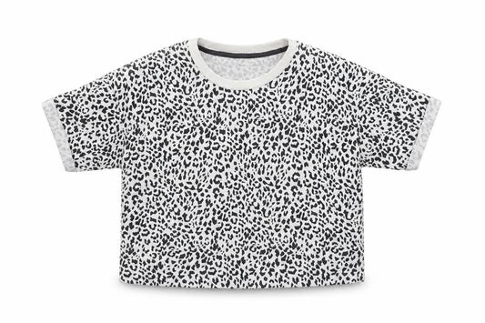 George Girls White Animal Print  Basic T-Shirt Size 11-12 Years