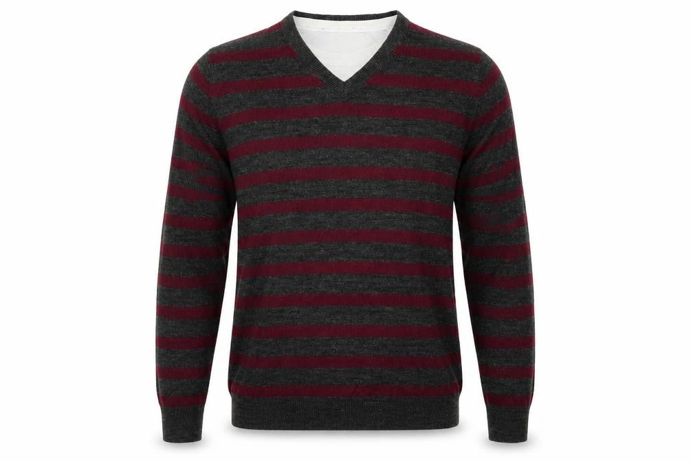 Burton Mens Red Striped  Pullover Jumper Size M