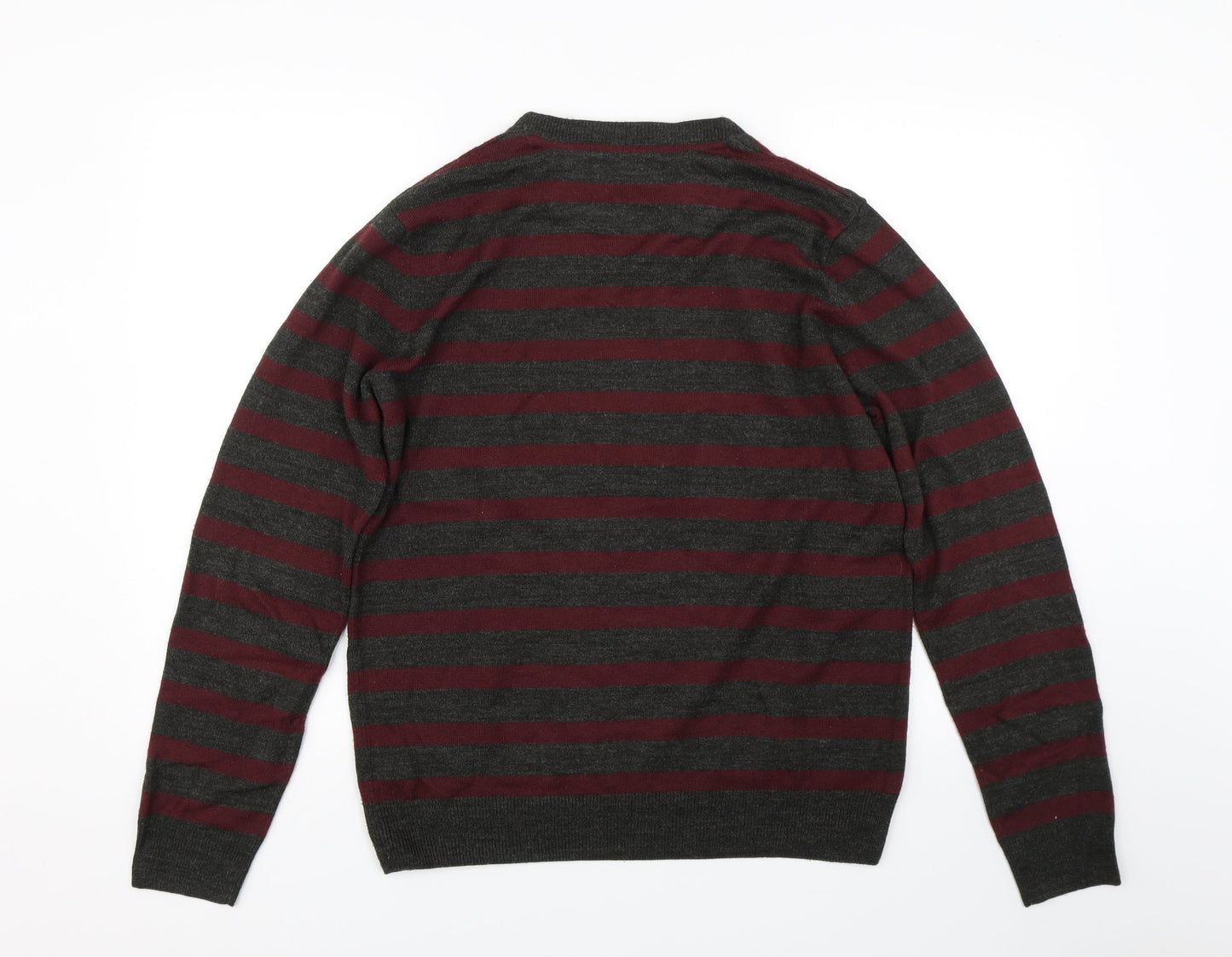 Burton Mens Red Striped  Pullover Jumper Size M