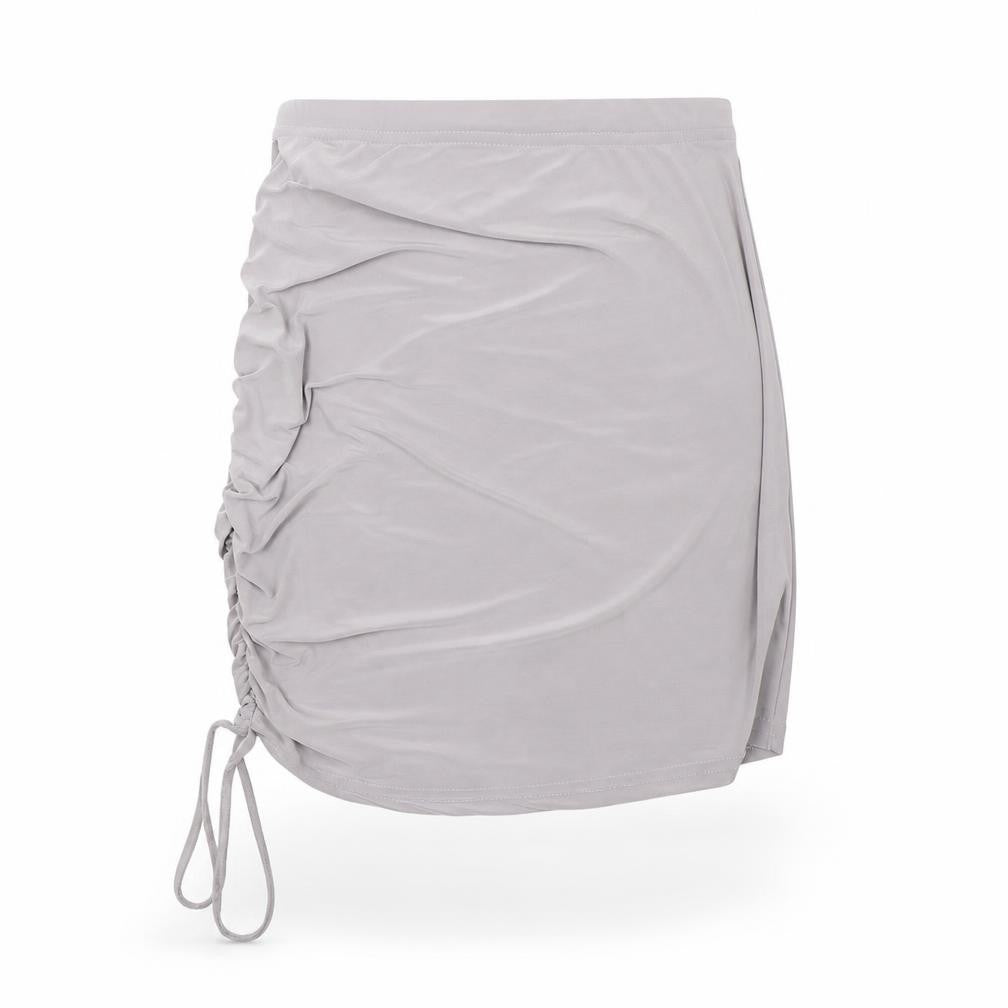 Boohoo Womens Grey   Wrap Skirt Size 10
