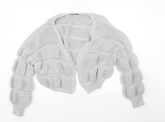 Nana Womens Grey Striped  Cardigan Jumper Size M