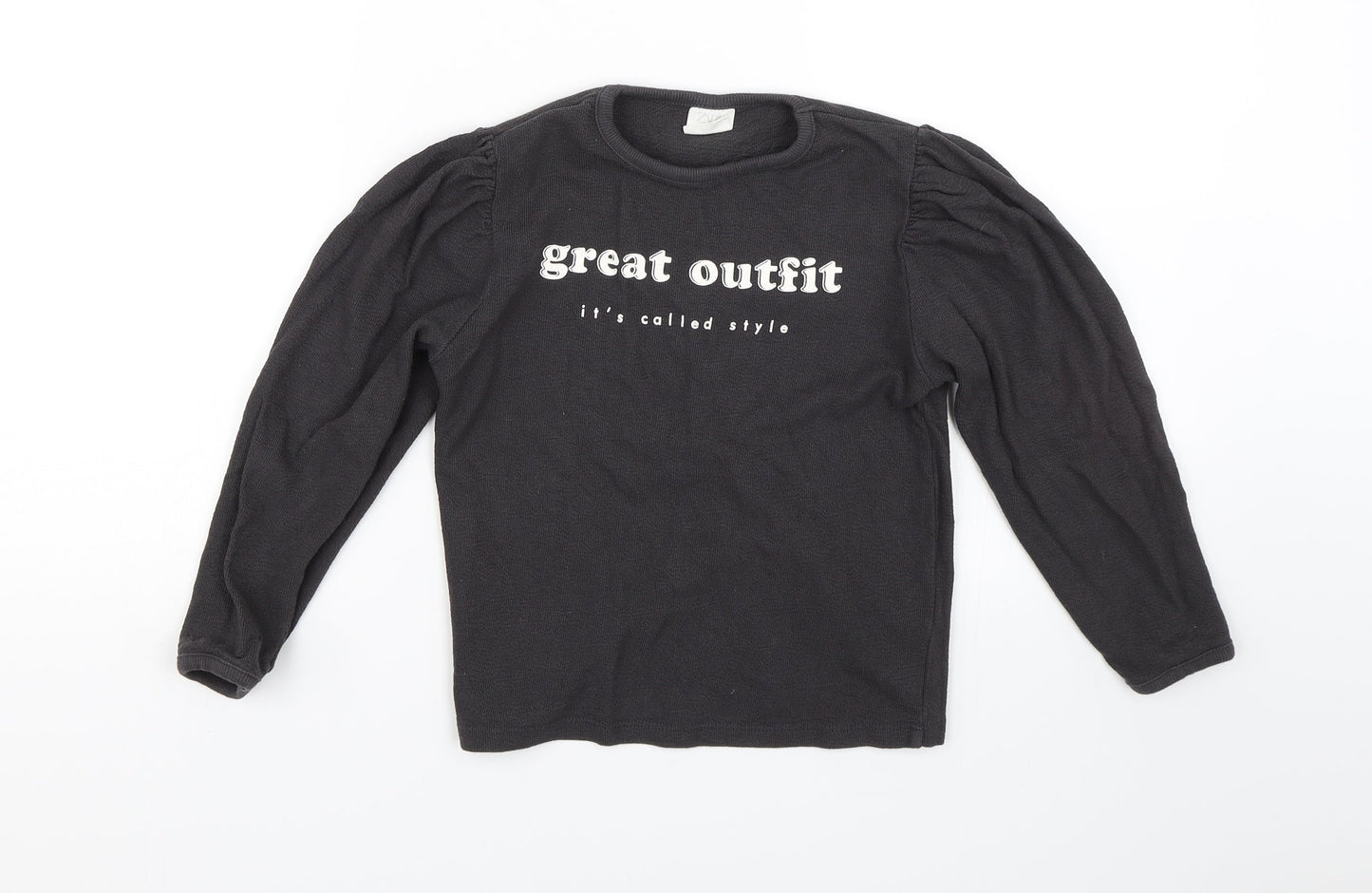 Zara Girls Black   Basic T-Shirt Size 8 Years