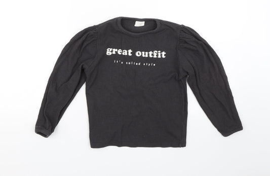 Zara Girls Black   Basic T-Shirt Size 8 Years