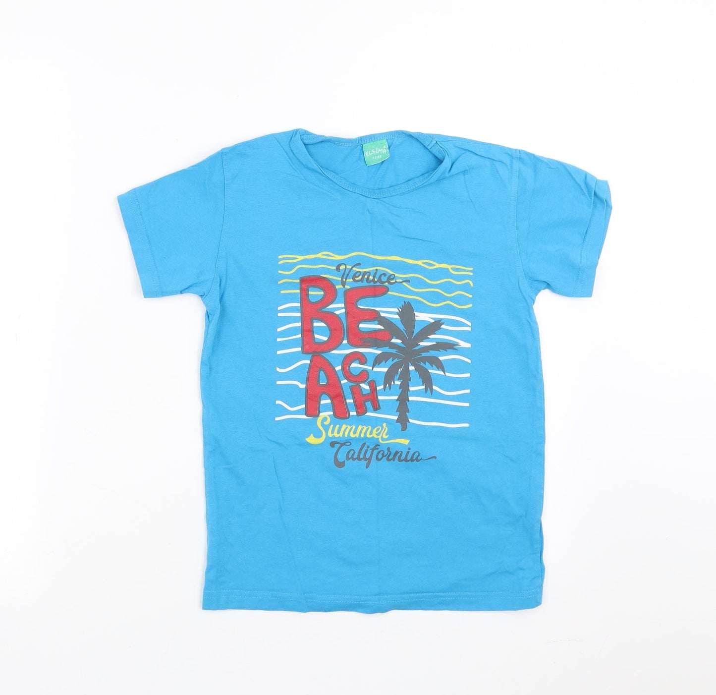 elsima Boys Blue   Basic T-Shirt Size 9 Years  - beach summer