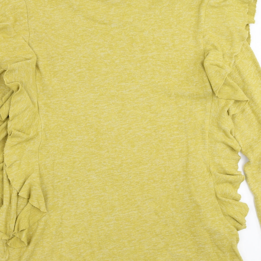 NEXT Womens Yellow   Pullover Jumper Size 16  - Ruffle detail