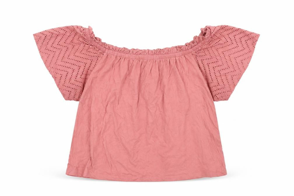Primark Womens Pink   Basic Blouse Size L  - crochet detail