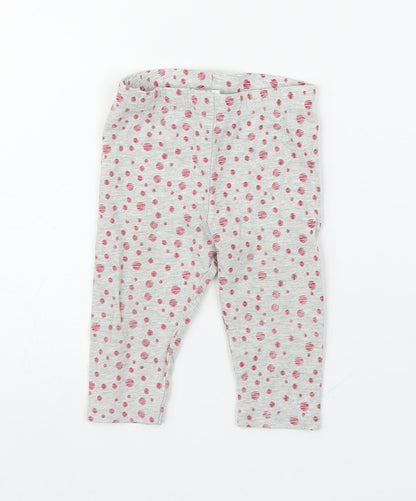 Additional front view of Baby Club girls’ grey capri leggings, size 3-6, months