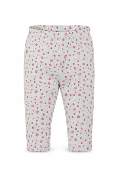 Front view of Baby Club girls’ grey capri leggings, size 3-6, months