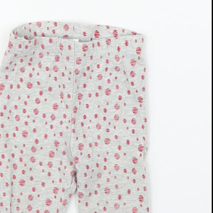Close-up detail of Baby Club girls’ grey capri leggings, size 3-6, months